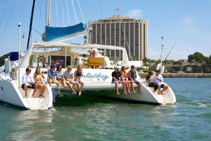 Malarky Charters catamaran on San Diego Bay
