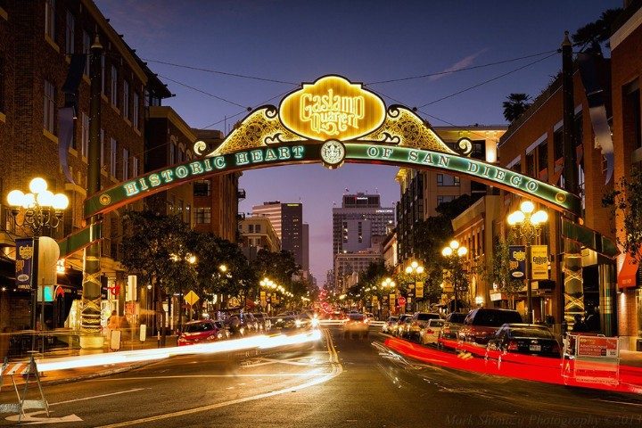 The historic Gaslamp Quarter sign
