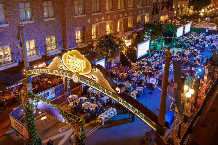 Gaslamp Quarter rooftop at night