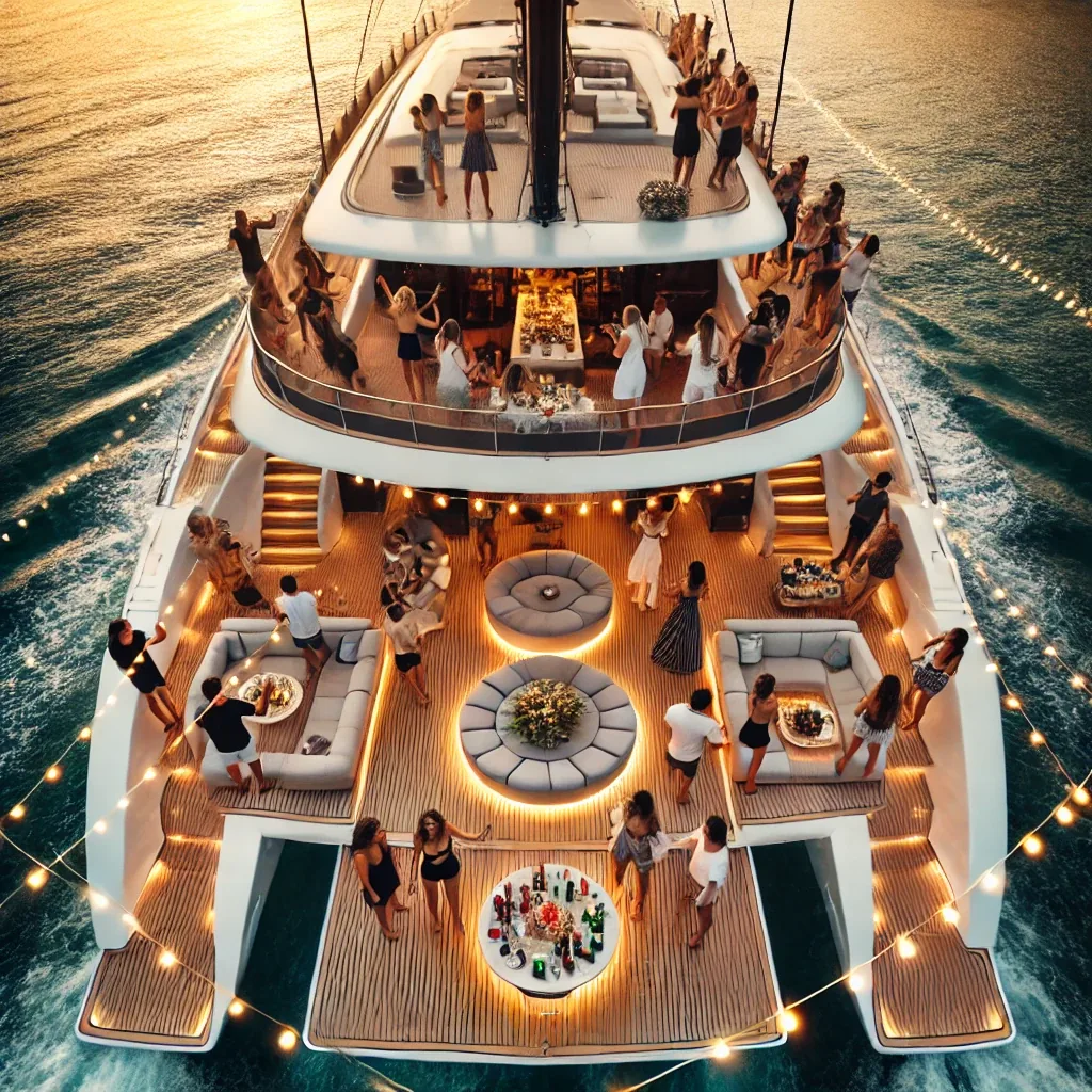 drone yacht shot
