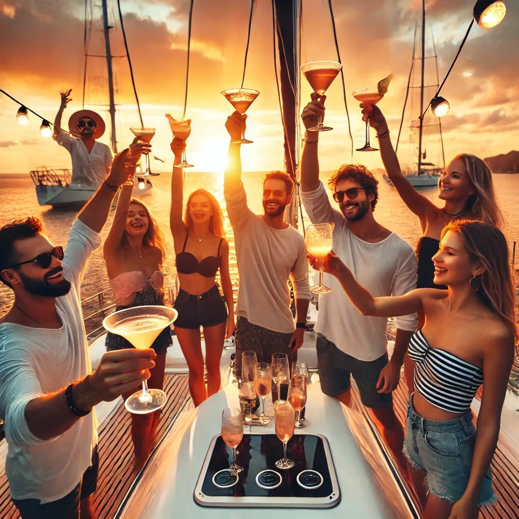 cheers on a yacht