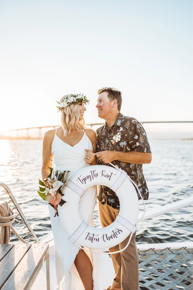 wedding aboard a party boat